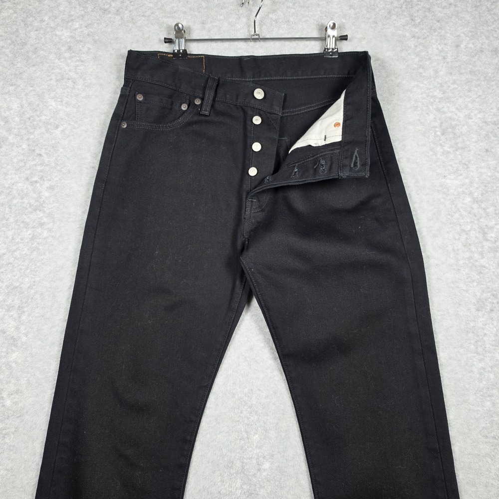 Levis Jeans Mens Sz 30x34 Black Dark Wash 501 Original Fit Straight 100% Cotton